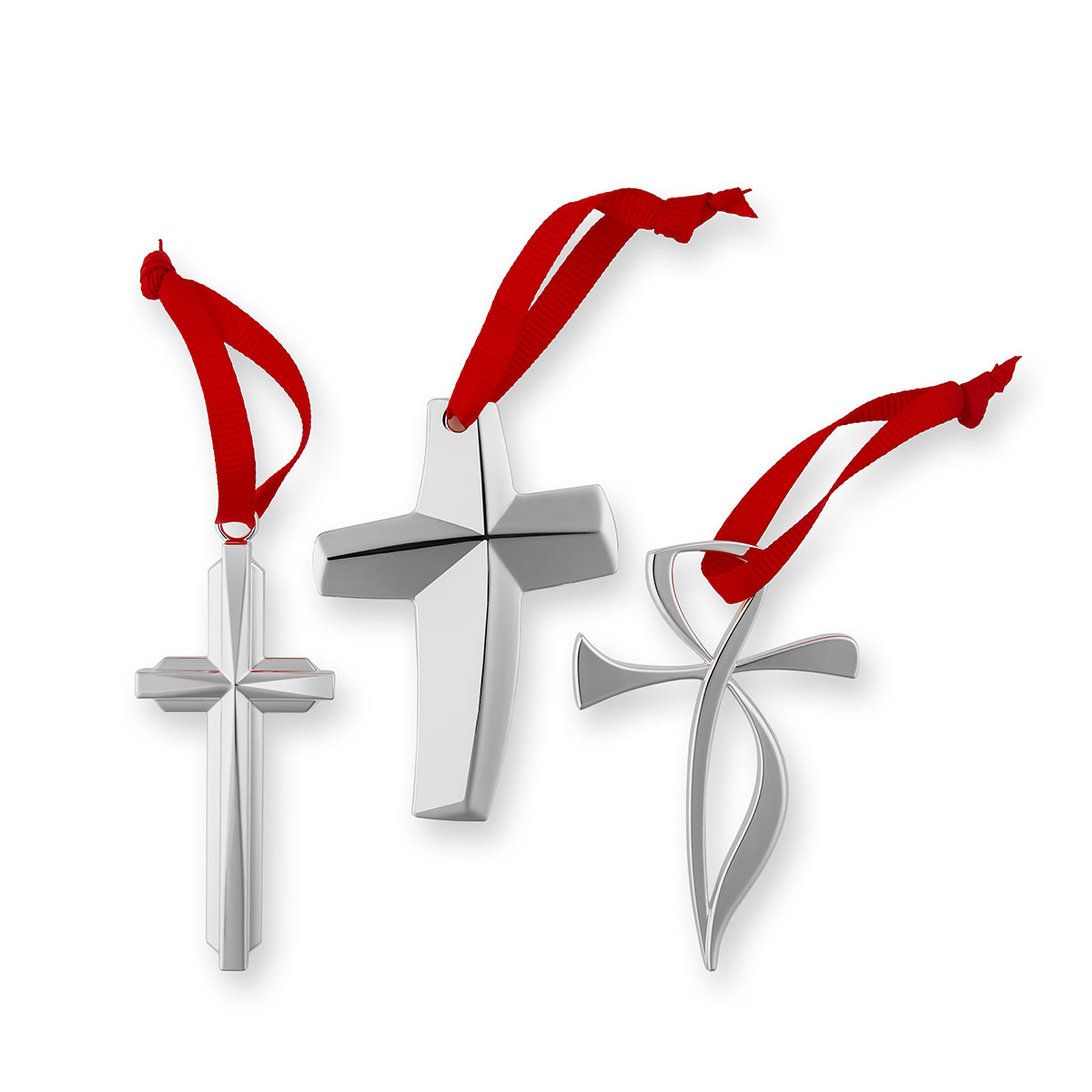 Set of 3 Cross Ornaments image number null